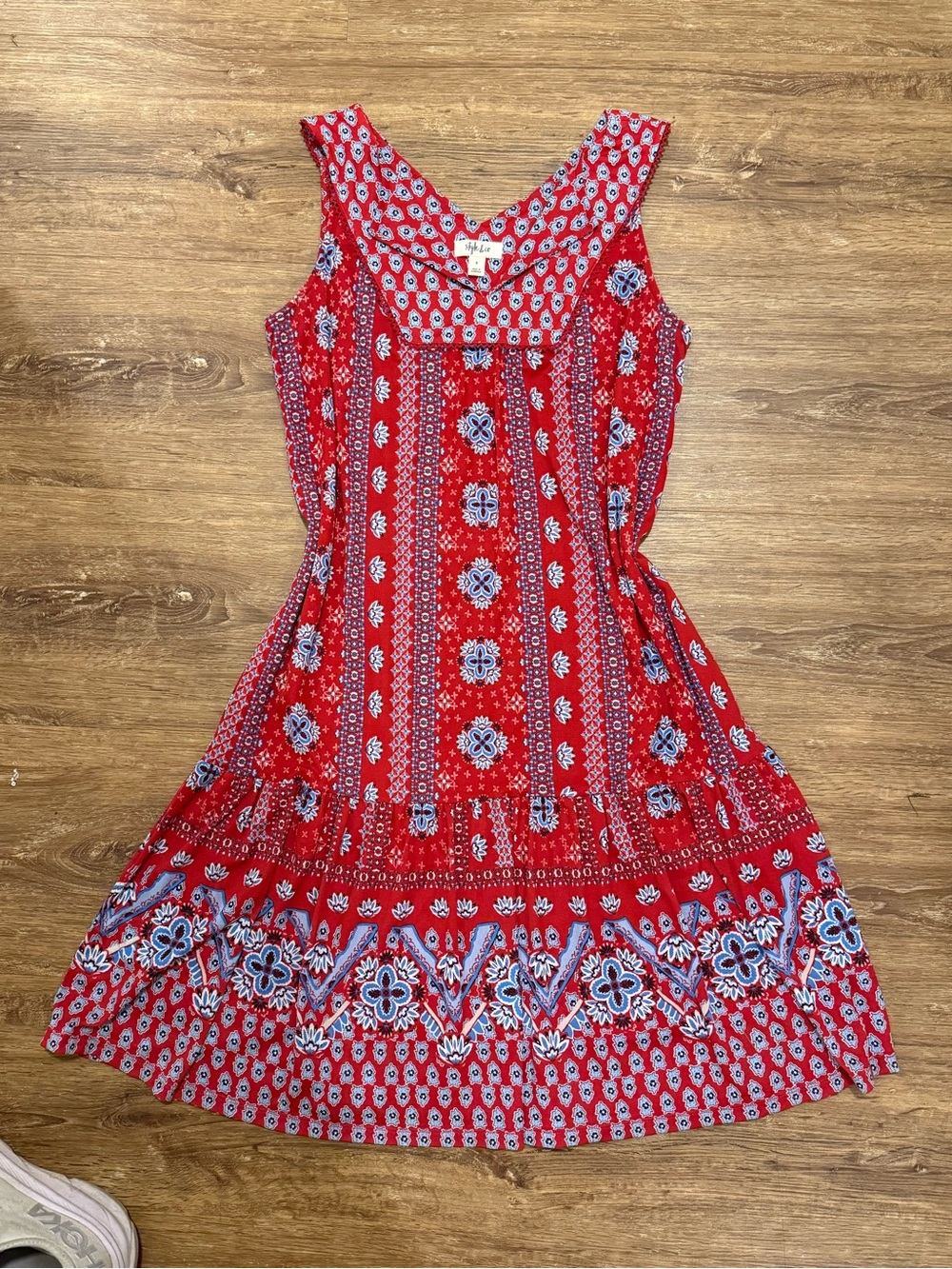 Red Floral Print Sundress